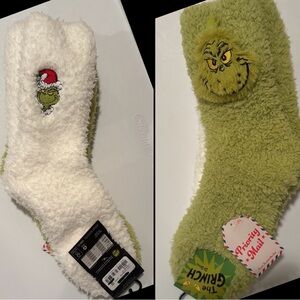 The Grinch soft and cozy socks / two pair / one size / NEW with tags
